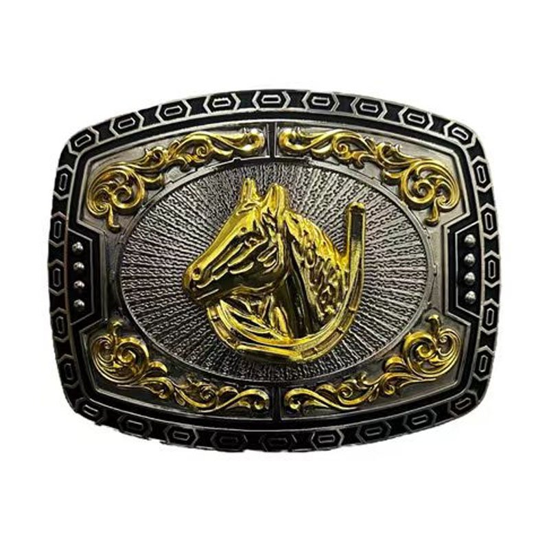 2024 new arrival Western cowboy Versatile style Animal-type unisex smooth buckle white gold two-color craft belt buckle for men