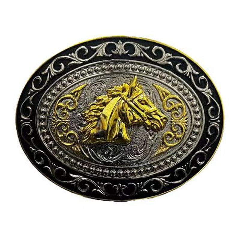 2024 new arrival Western cowboy Versatile style Animal-type unisex smooth buckle white gold two-color craft belt buckle for men