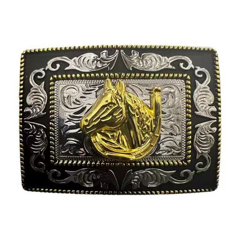 2024 new arrival Western cowboy Versatile style Animal-type unisex smooth buckle white gold two-color craft belt buckle for men