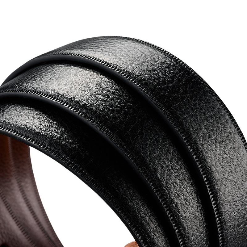 Formal Suit Men Black and Brown double side reversible buckle Genuine leather belt cowhide split leather belts for men