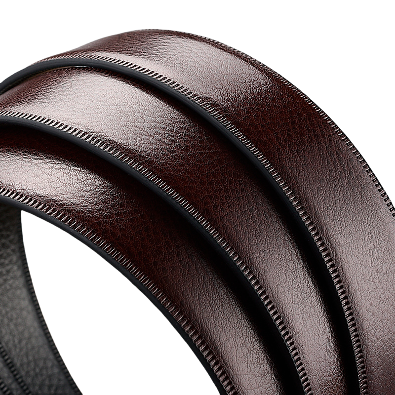 Formal Suit Men Black and Brown double side reversible buckle Genuine leather belt cowhide split leather belts for men