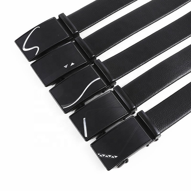 Multiple styles men's belts with cheap price iron automatic PU Leather buckle belt for jeans Father Gift LXS-IAP006
