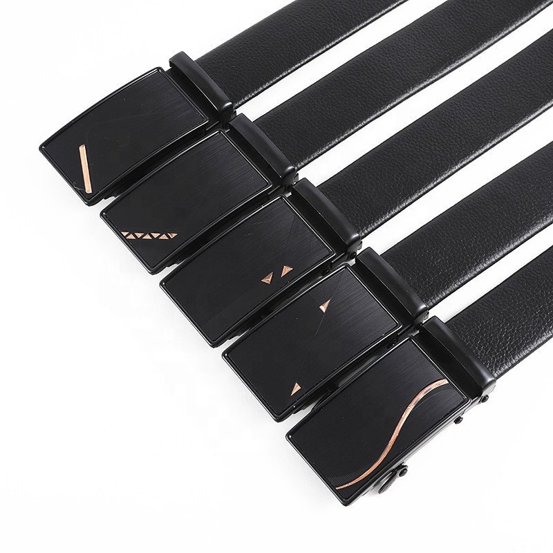 Multiple styles men's belts with cheap price iron automatic PU Leather buckle belt for jeans Father Gift LXS-IAP006