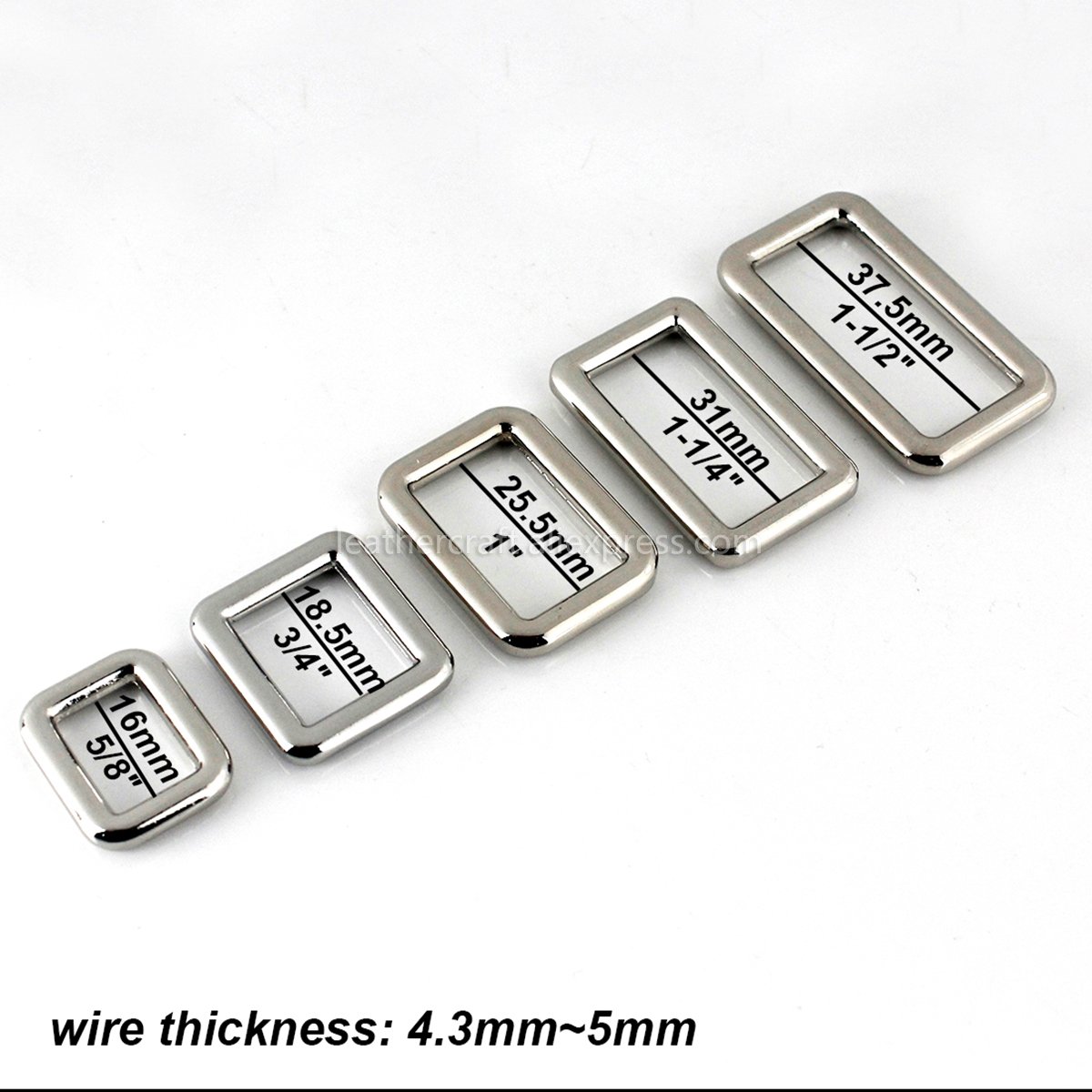 16-38mm Square Clasp Matt Black Square Buckle Alloy Square Ring Buckle for Backpack Bag Strap Webbing Belt Dog Collar Clasp