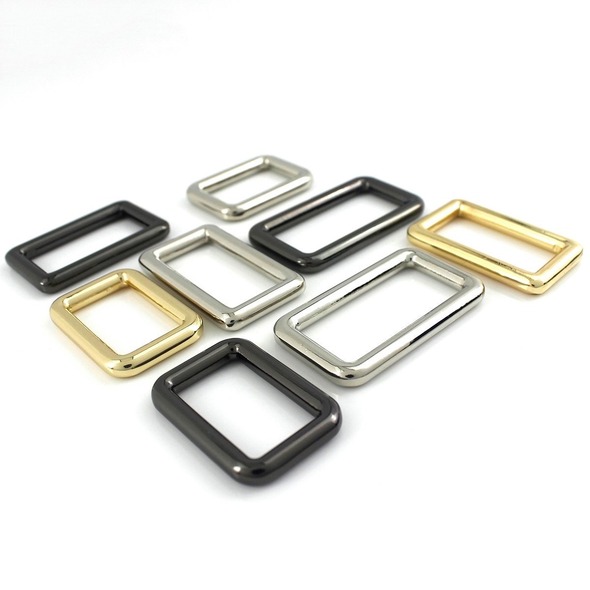 16-38mm Square Clasp Matt Black Square Buckle Alloy Square Ring Buckle for Backpack Bag Strap Webbing Belt Dog Collar Clasp