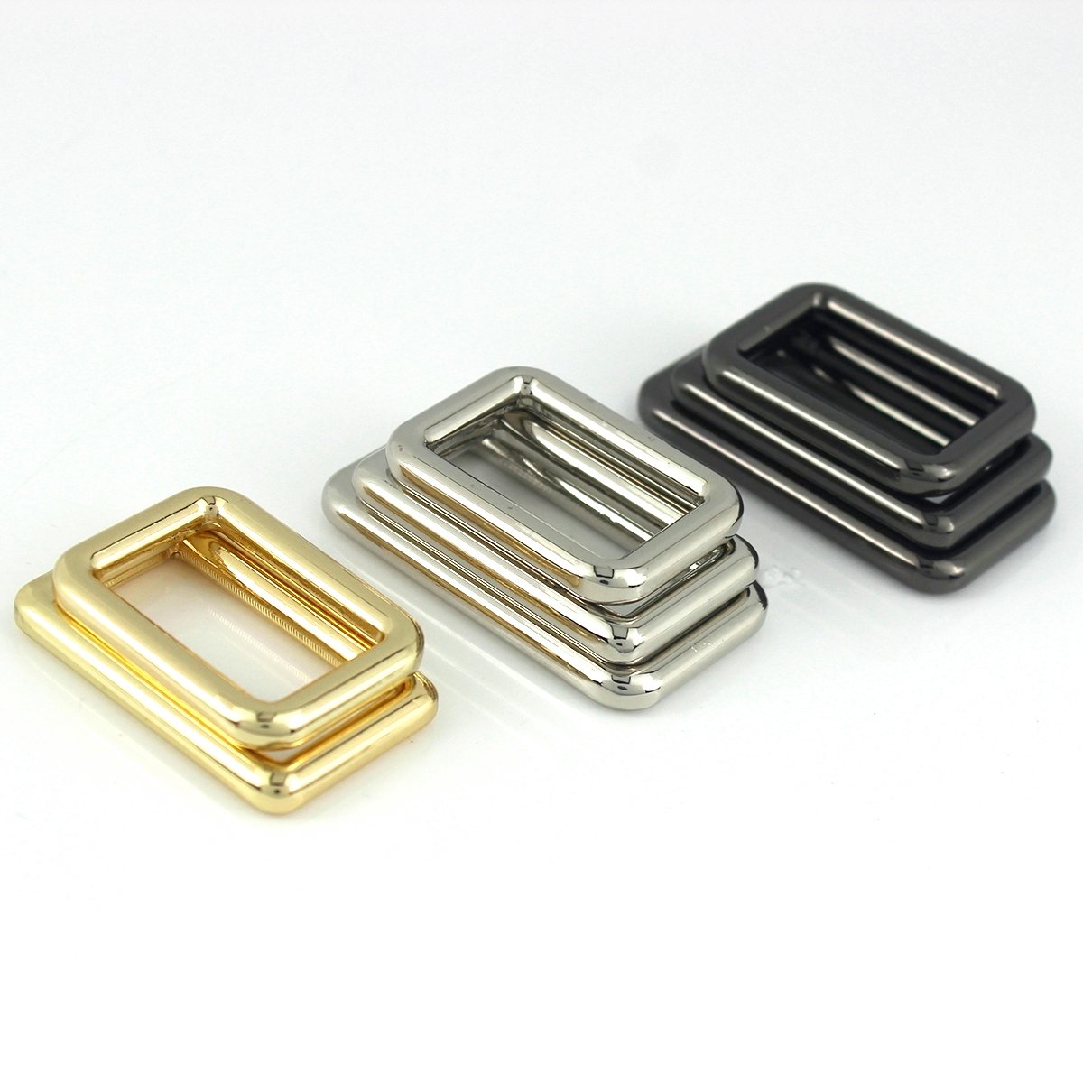16-38mm Square Clasp Matt Black Square Buckle Alloy Square Ring Buckle for Backpack Bag Strap Webbing Belt Dog Collar Clasp