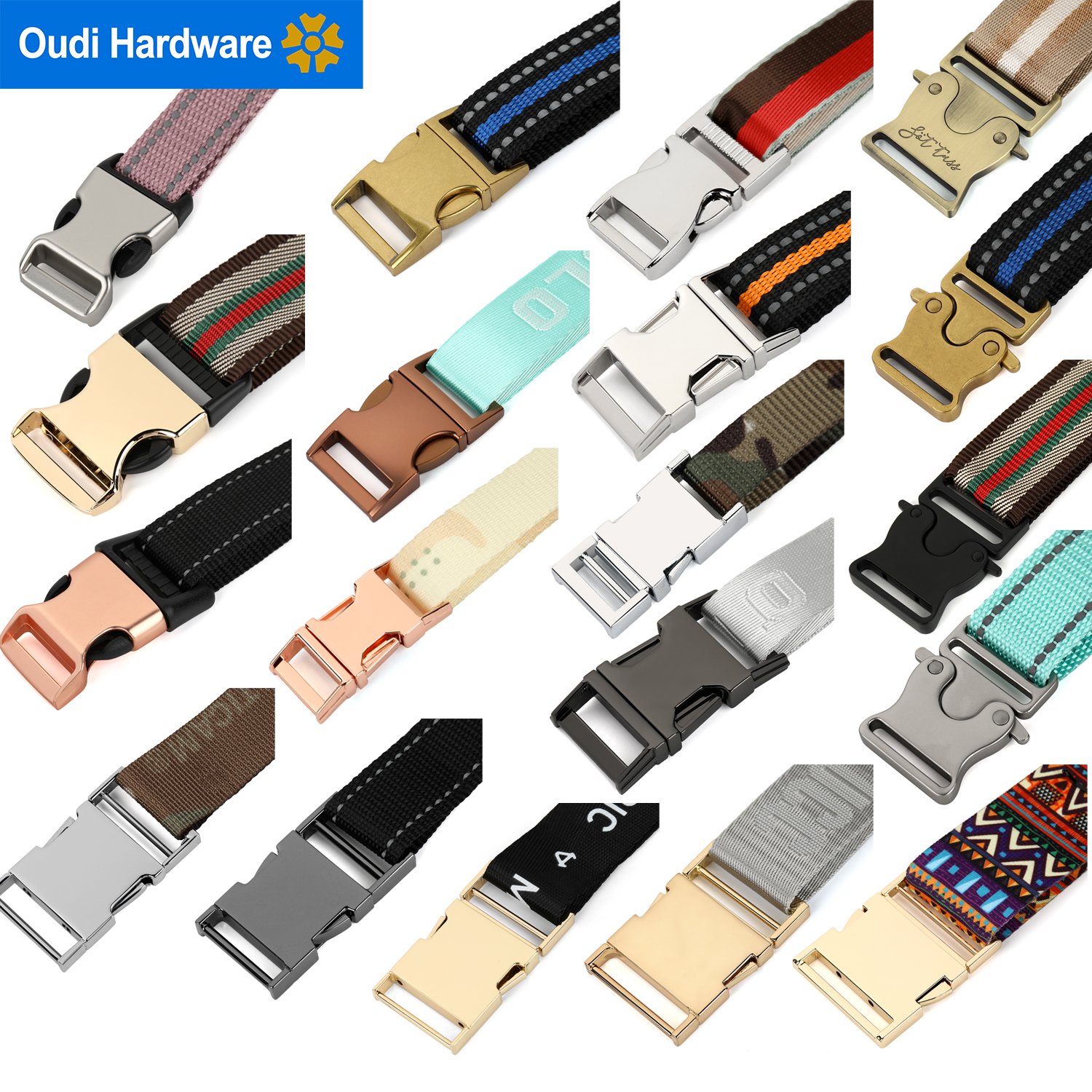 Wholesale 20mm Metal Side Quick Release Buckle plastic buckles bags with strap