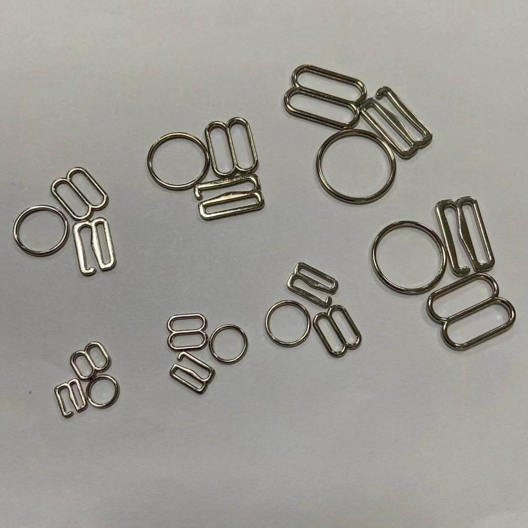 Customized brand logo metal bikini strap connector buckle for swimwear clasp accessories hardware