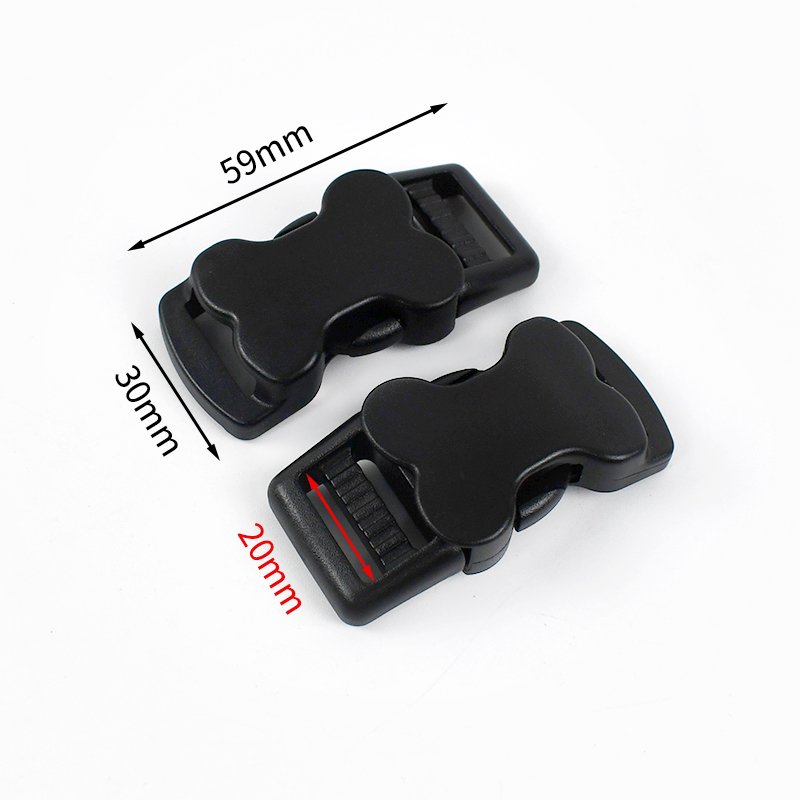 MeeTee BF902 20mm DIY Bag Accessories Plastic Release Buckles with Backpack Strap Black Adjustment Side Quick Release Buckles