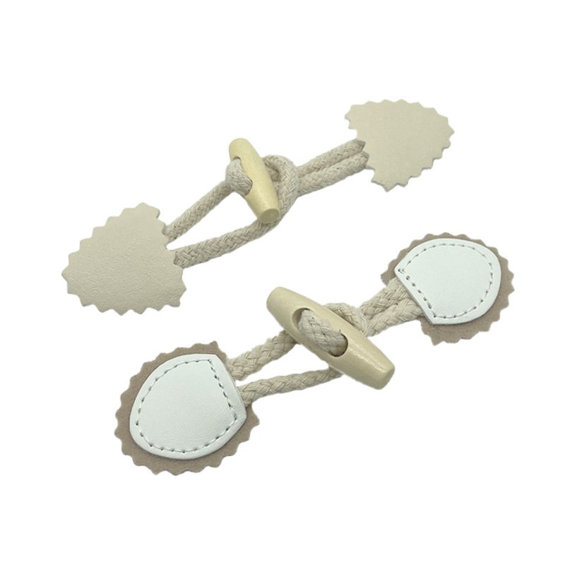 Toggle Buttons PU Leather Horn Toggle Clasps Duffle Coat Closure Cord Cardigan Fasteners Clasp For Clothes DIY Decoration