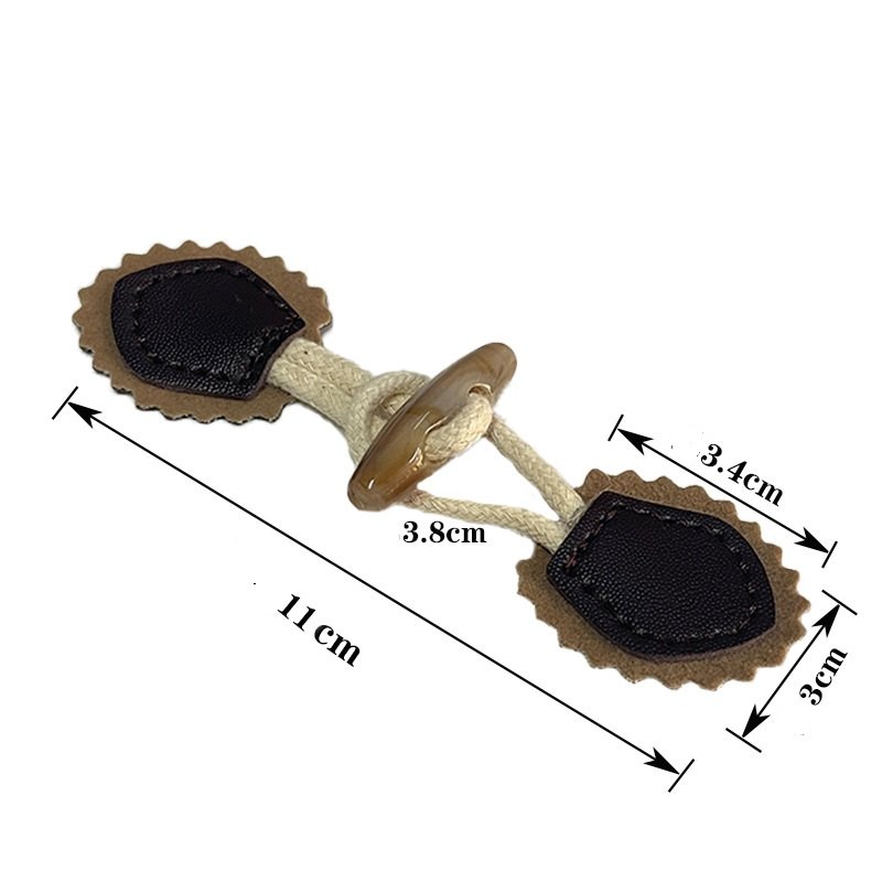 Toggle Buttons PU Leather Horn Toggle Clasps Duffle Coat Closure Cord Cardigan Fasteners Clasp For Clothes DIY Decoration