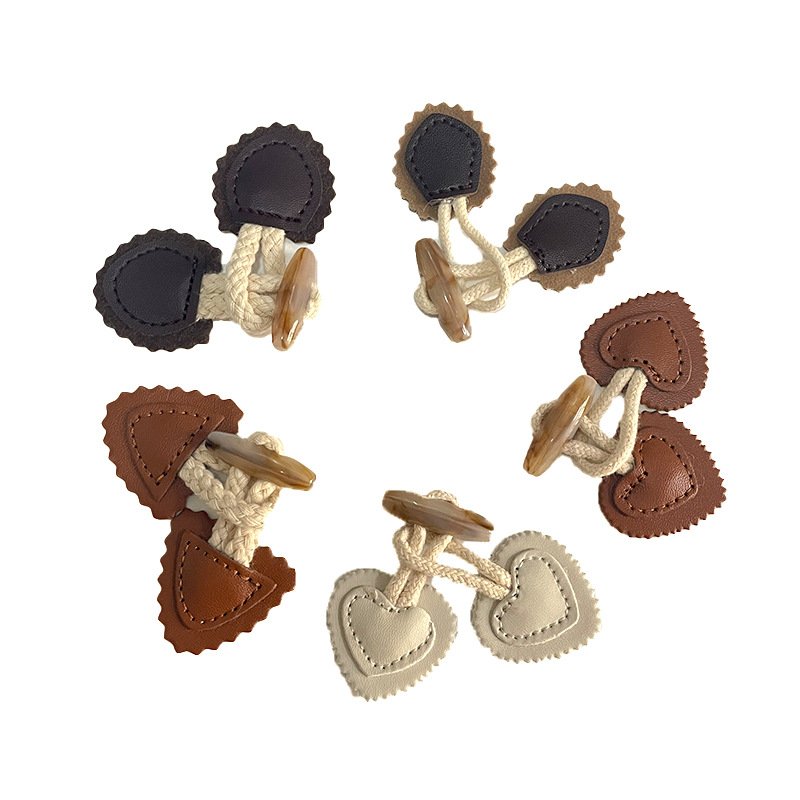 Toggle Buttons PU Leather Horn Toggle Clasps Duffle Coat Closure Cord Cardigan Fasteners Clasp For Clothes DIY Decoration