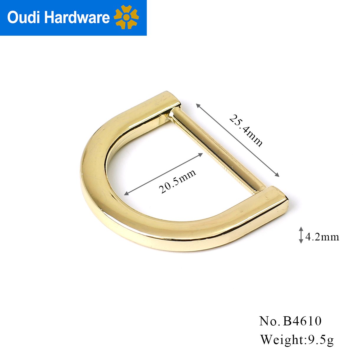 Factory Sale Custom Rectangle D Ring Buckle 1 Inch Zinc Alloy D Ring Key Chain Bag Parts Accessories