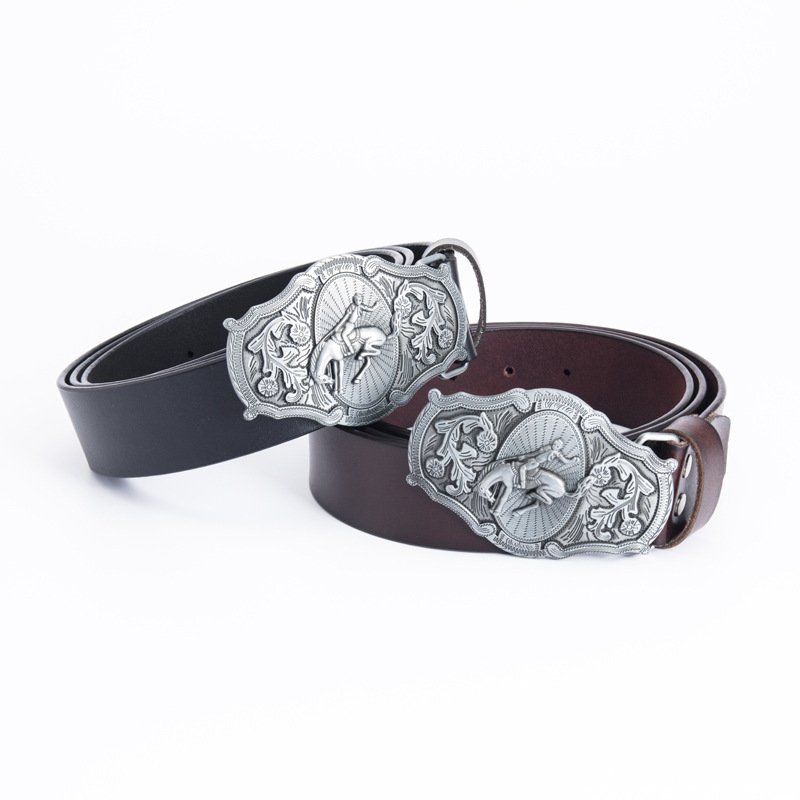 Fashion Popular All-Match Knight Pattern Design Automatic Buckle Men'S Belt Buckle