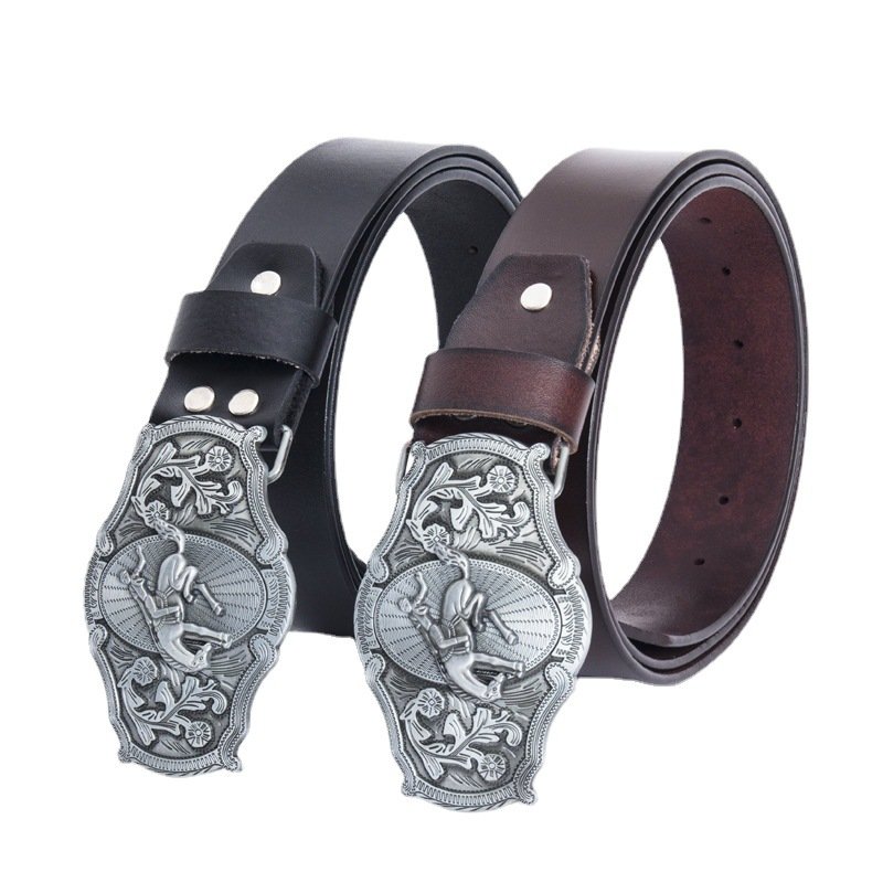 Fashion Popular All-Match Knight Pattern Design Automatic Buckle Men'S Belt Buckle