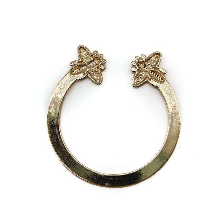 Wholesale Newest 45mm Bee Double Head C Ring Buckles Luxury Golden Silver Decorative Bag Straps Buckle Handbag Connector Buckles