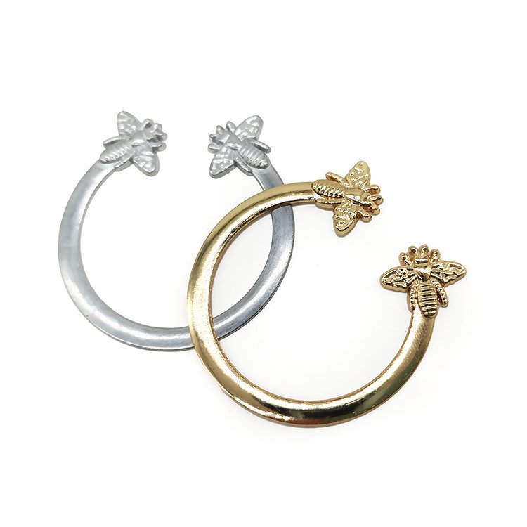 Wholesale Newest 45mm Bee Double Head C Ring Buckles Luxury Golden Silver Decorative Bag Straps Buckle Handbag Connector Buckles