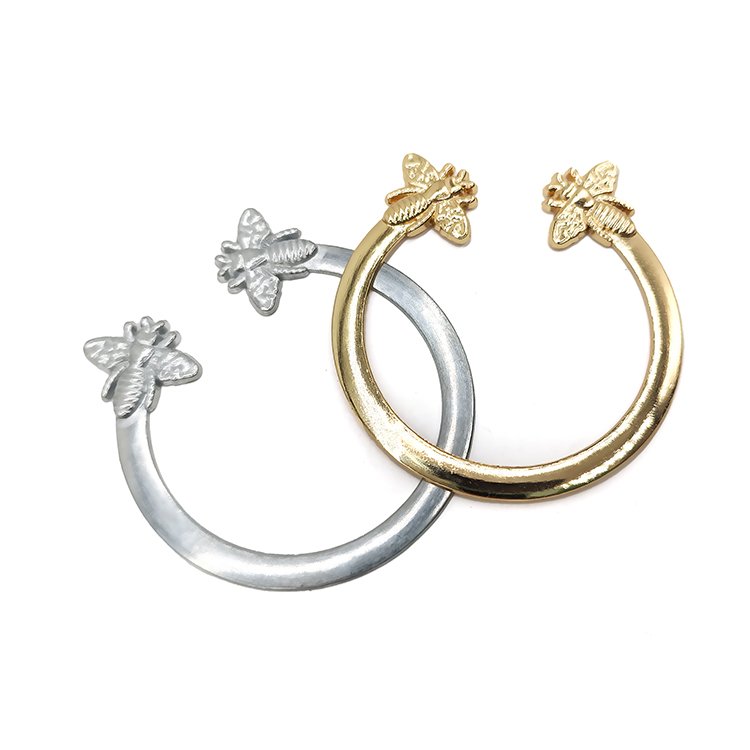 Wholesale Newest 45mm Bee Double Head C Ring Buckles Luxury Golden Silver Decorative Bag Straps Buckle Handbag Connector Buckles