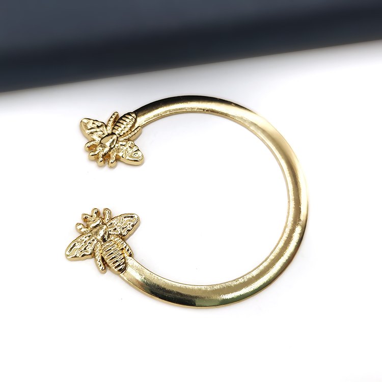 Wholesale Newest 45mm Bee Double Head C Ring Buckles Luxury Golden Silver Decorative Bag Straps Buckle Handbag Connector Buckles