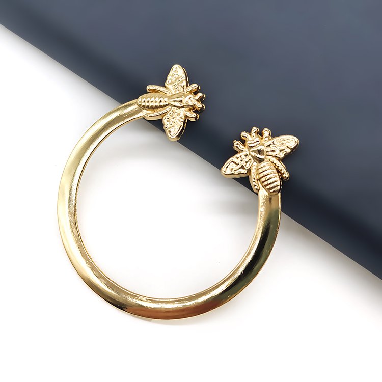 Wholesale Newest 45mm Bee Double Head C Ring Buckles Luxury Golden Silver Decorative Bag Straps Buckle Handbag Connector Buckles