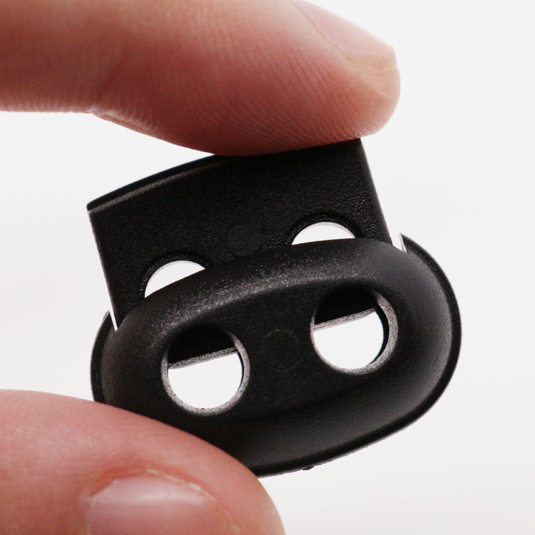 Wholesale High Quality Double Hole Plastic Spring Buckle Elastic Cord Lock For Hats Bedding Party Tent Raincoats