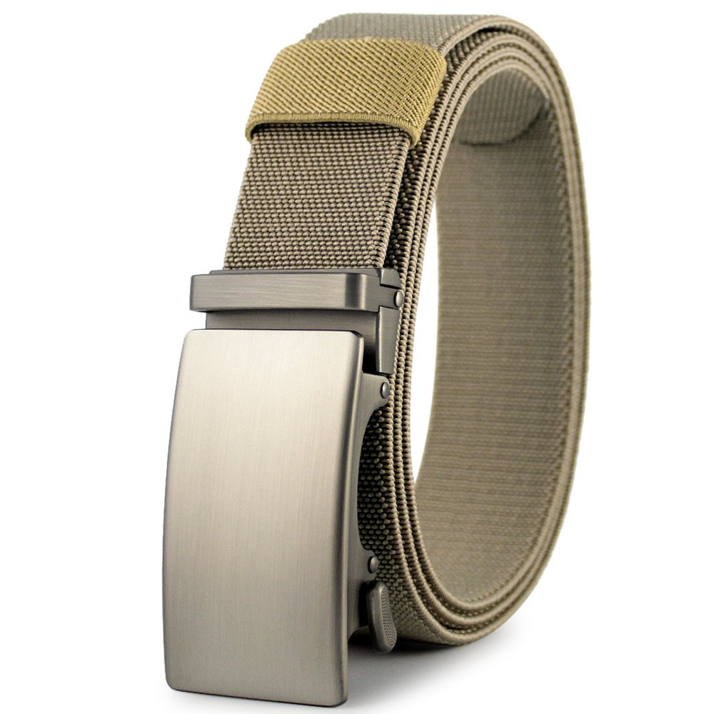 Men's Outdoor Sports Stretch Belt Automatic Buckle Golf Trouser Belt Trendy Hundred Nylon belt
