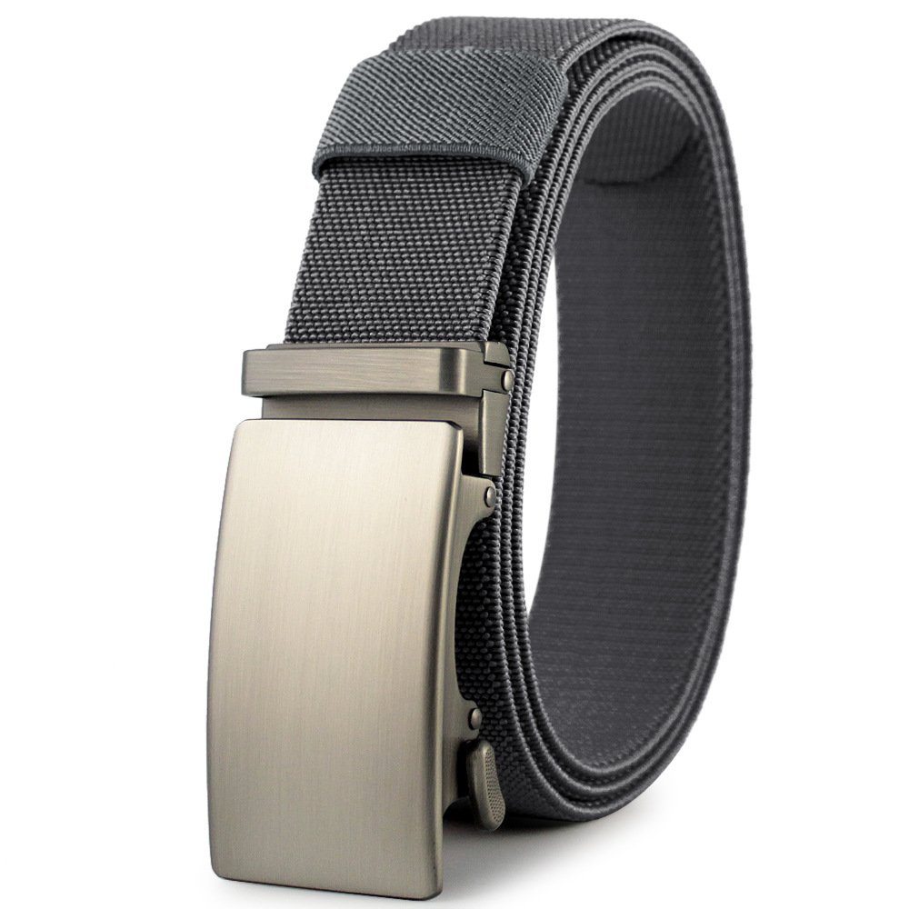 Men's Outdoor Sports Stretch Belt Automatic Buckle Golf Trouser Belt Trendy Hundred Nylon belt