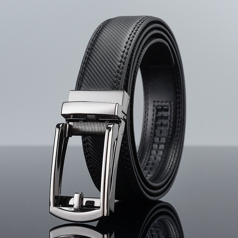 Factory Custom High Quality Automatic Buckle Belts Genuine Leather Belt Luxury Comfortable Ratchet Leather Men's Click Belt