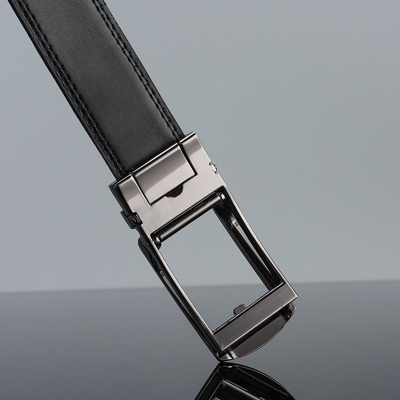 Factory Custom High Quality Automatic Buckle Belts Genuine Leather Belt Luxury Comfortable Ratchet Leather Men's Click Belt
