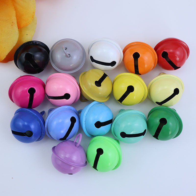 22mm paint candy colored pet small round bell DIY keychain accessory Christmas metal pendant bell