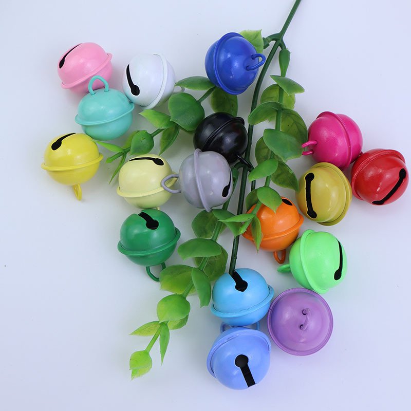22mm paint candy colored pet small round bell DIY keychain accessory Christmas metal pendant bell