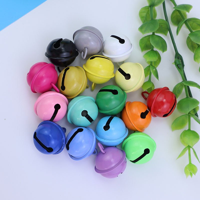 22mm paint candy colored pet small round bell DIY keychain accessory Christmas metal pendant bell