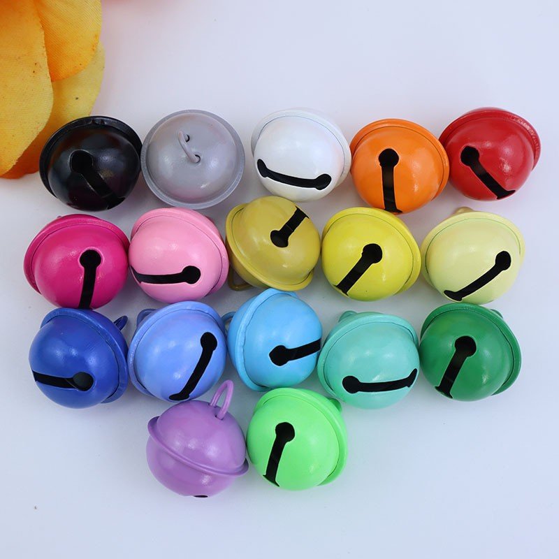 22mm paint candy colored pet small round bell DIY keychain accessory Christmas metal pendant bell