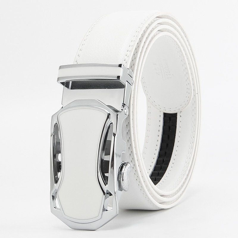 Men's Fashionable Split Top Luxury Quality Real Leather Belt With Automatic Alloy Buckle Customizable OEM Factory For Jeans Wear