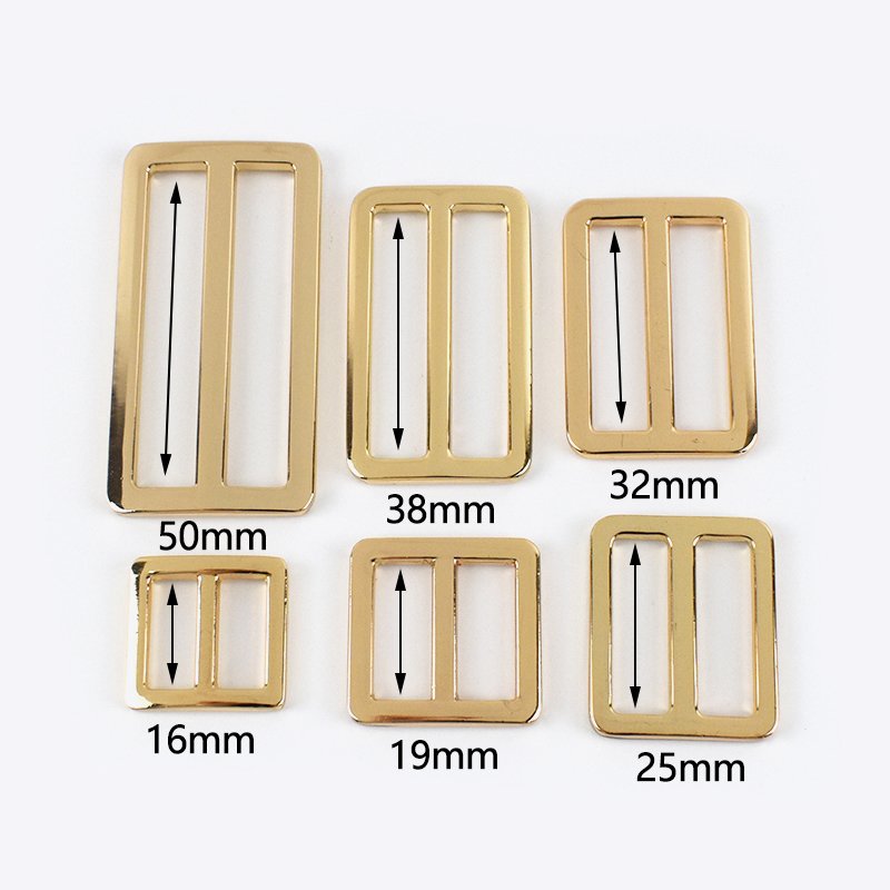MeeTee F4-4 20-50mm Alloy Tri Glide Buckle Square Slider Buckle Bags Parts Hardware For Bag Strap Webbing Adjustable Buckles
