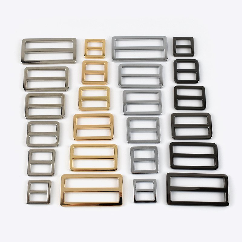 MeeTee F4-4 20-50mm Alloy Tri Glide Buckle Square Slider Buckle Bags Parts Hardware For Bag Strap Webbing Adjustable Buckles