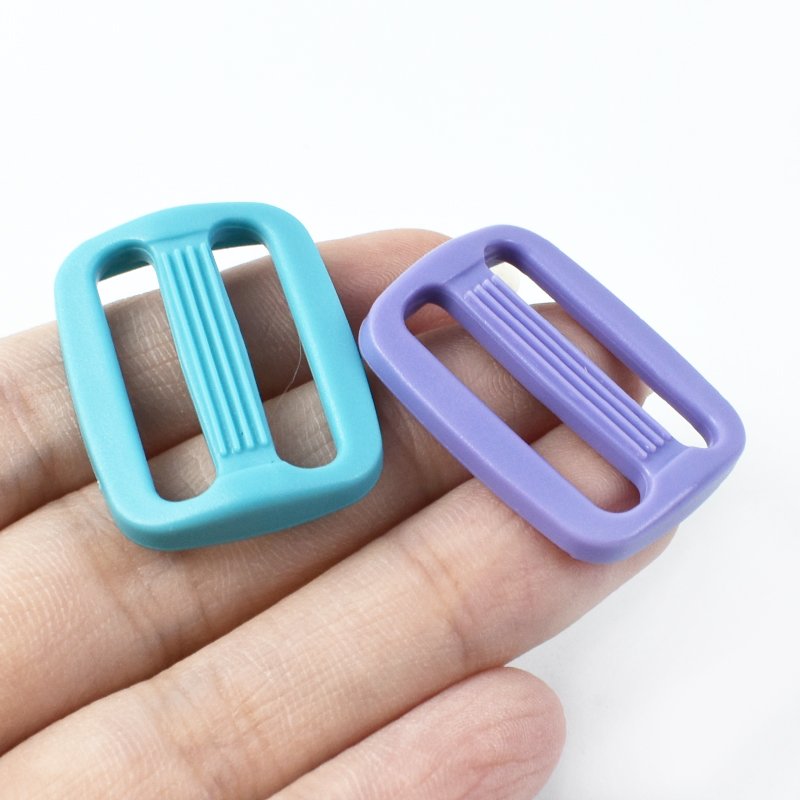 Meetee BK013 15mm DIY Luggage Adjustment Buckle Accessories Color Plastic O D Ring Bag Strap Tri-Glide Buckles
