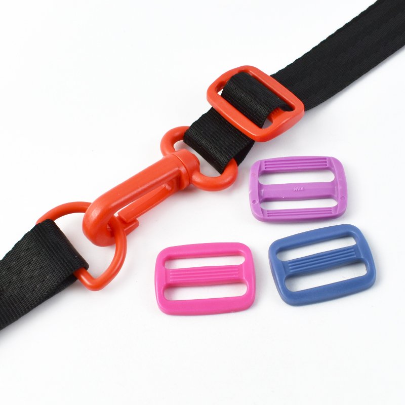 Meetee BK013 15mm DIY Luggage Adjustment Buckle Accessories Color Plastic O D Ring Bag Strap Tri-Glide Buckles