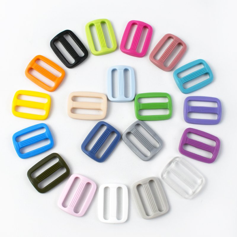 Meetee BK013 15mm DIY Luggage Adjustment Buckle Accessories Color Plastic O D Ring Bag Strap Tri-Glide Buckles