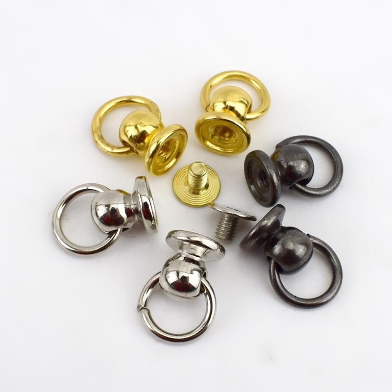 MeeTee BF069 Plated Handbag Decoration Rivet Rings Nail Bag Strap Side Clip Buckles with Screws Hardware Accessories for Luggage