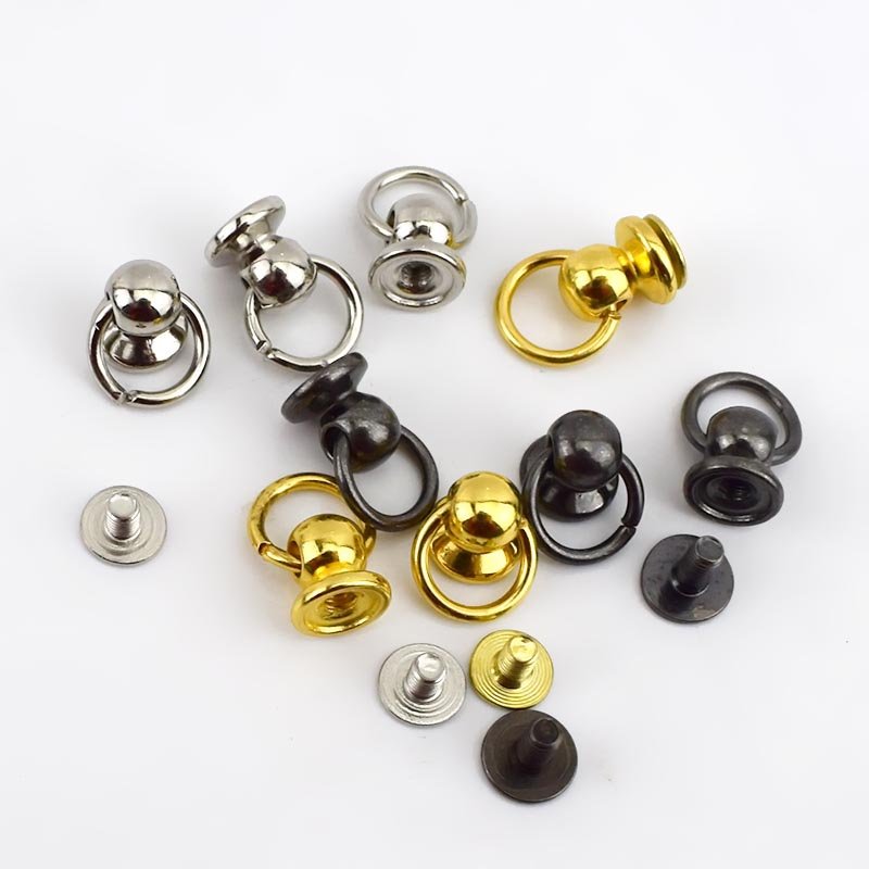 MeeTee BF069 Plated Handbag Decoration Rivet Rings Nail Bag Strap Side Clip Buckles with Screws Hardware Accessories for Luggage