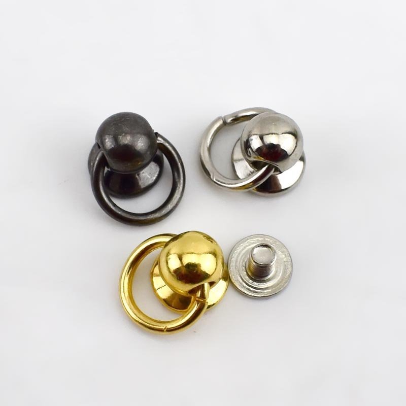 MeeTee BF069 Plated Handbag Decoration Rivet Rings Nail Bag Strap Side Clip Buckles with Screws Hardware Accessories for Luggage