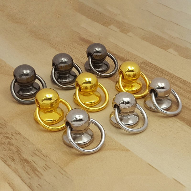 MeeTee BF069 Plated Handbag Decoration Rivet Rings Nail Bag Strap Side Clip Buckles with Screws Hardware Accessories for Luggage