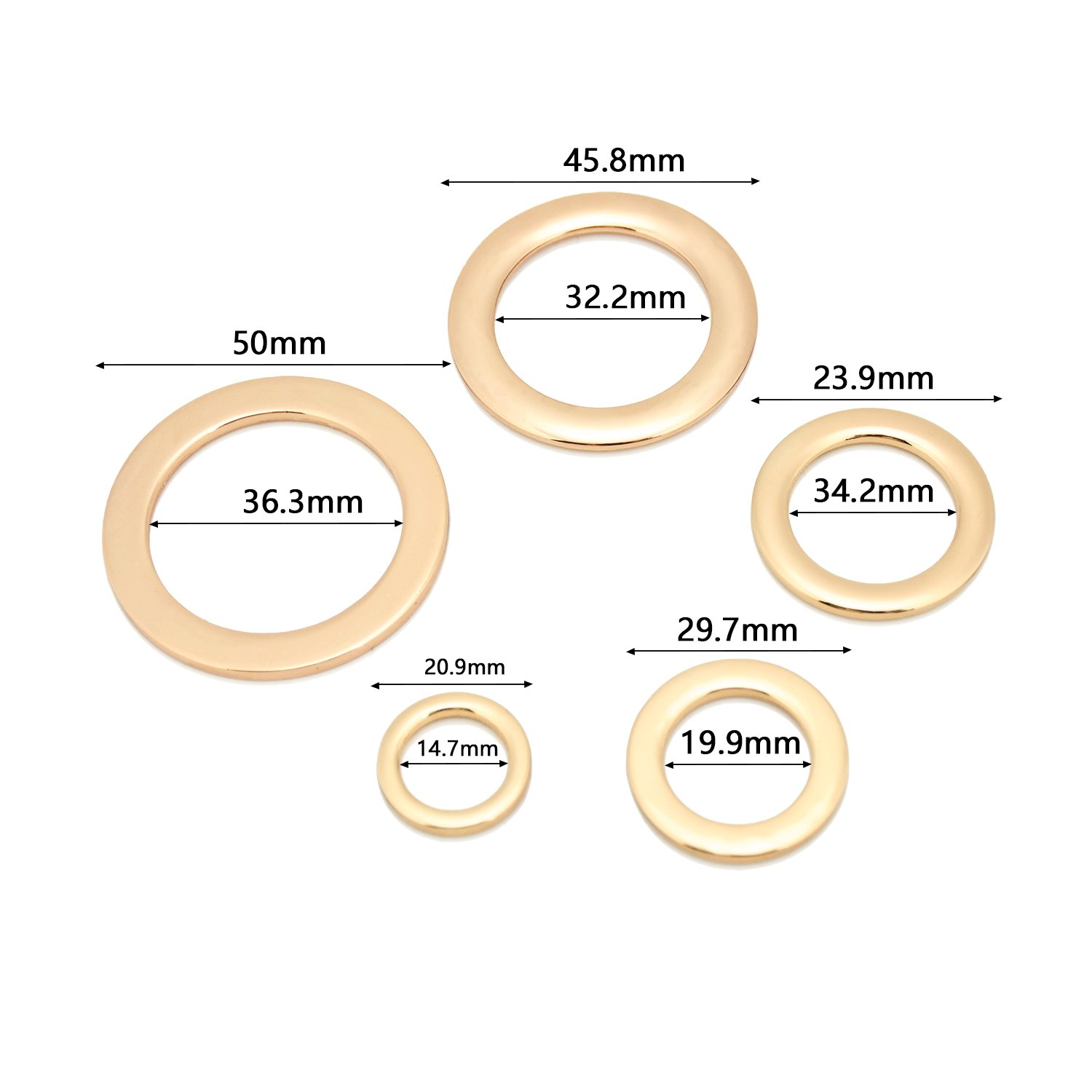 High Quality Bikini Swimwear Connectors Custom Gold Bra Flat O Rings Buckle Round Luggage Accessories