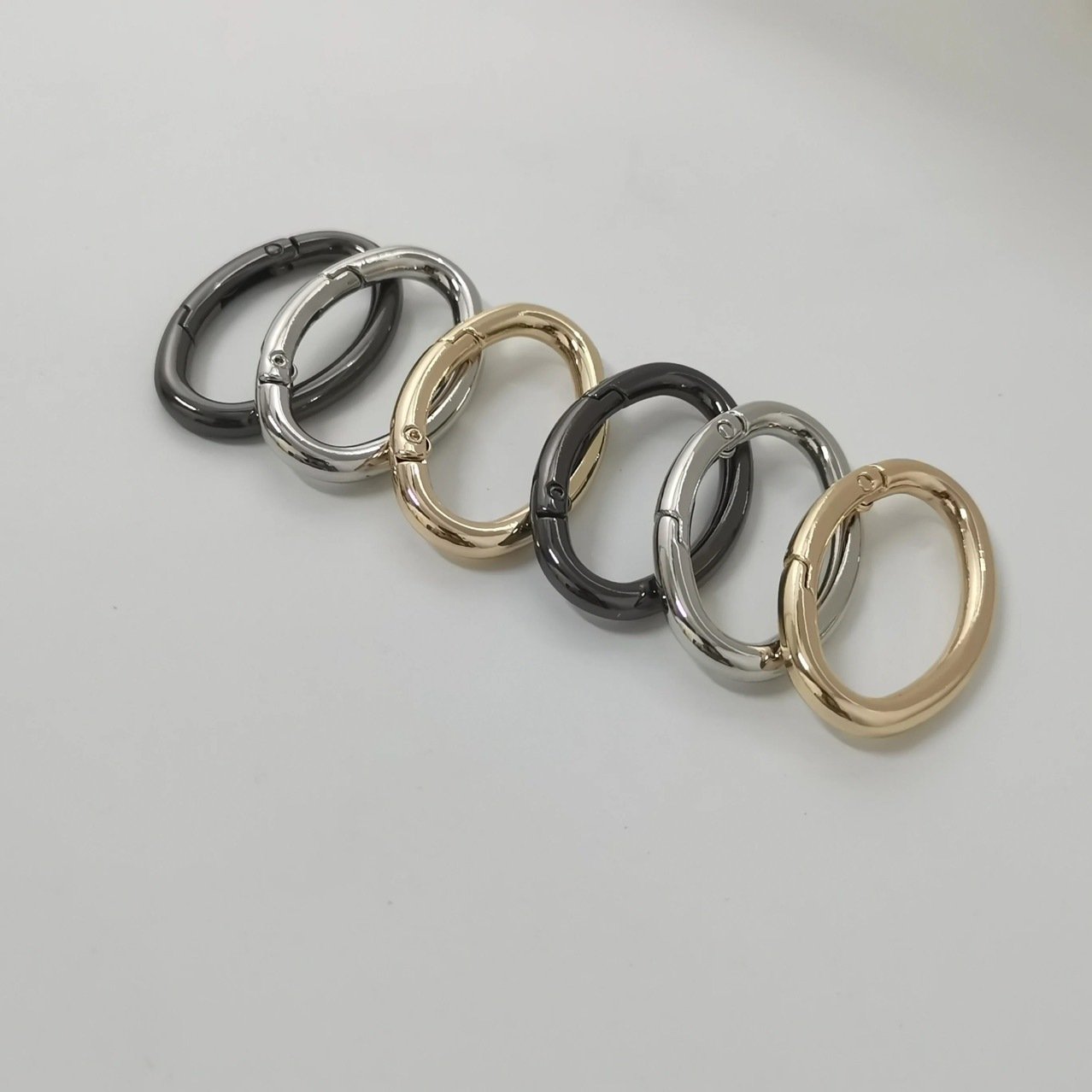 Oval Spring O Ring Openable Leather Bag Handbag Strap Buckle Connect Keyring Key Dog Chain Snap Clasp For Making Accessories