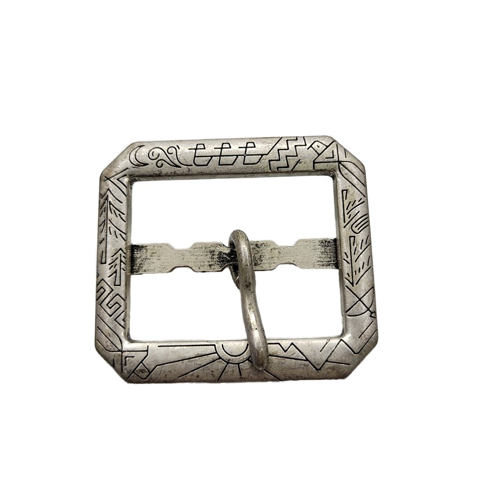 Factory custom 40mm vintage square belt pin buckle High quality real silver plated alloy belt buckle