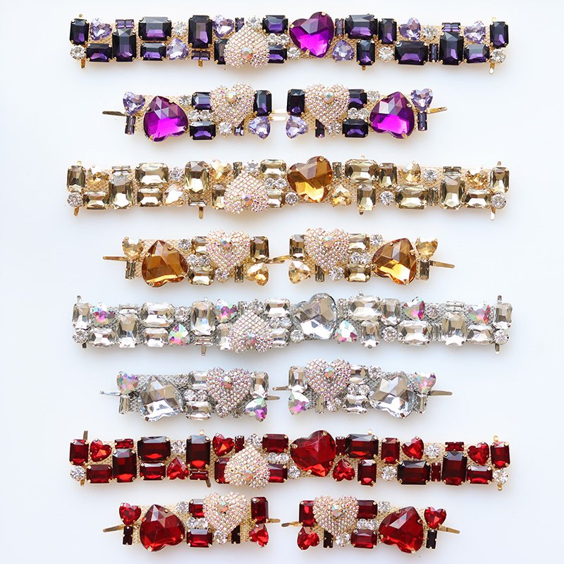 guangzhou factory welding hand made glass rhinestones chain handbag buckles custom jewelry