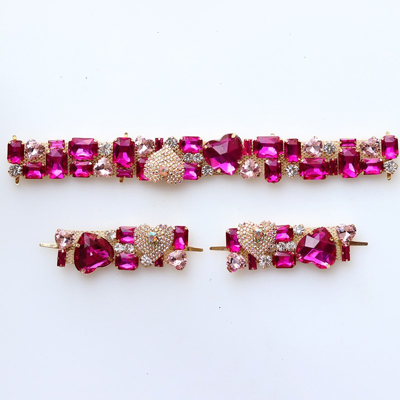guangzhou factory welding hand made glass rhinestones chain handbag buckles custom jewelry