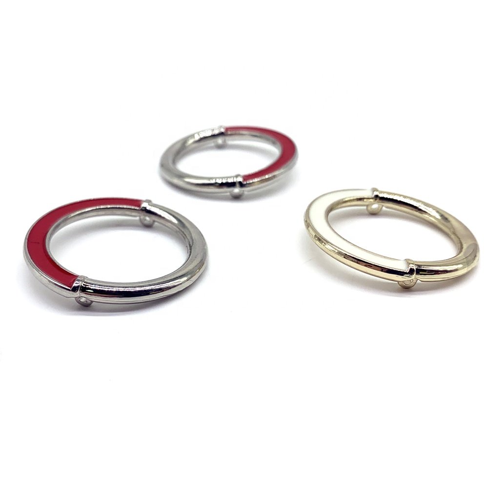 Factory wholesaler zinc alloy bag garment accessory decorative round buckle with channel for sewing on dress