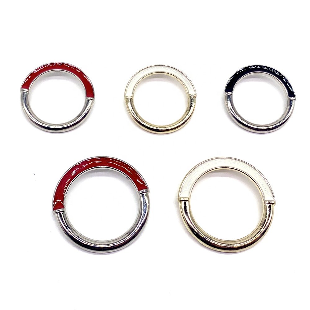 Factory wholesaler zinc alloy bag garment accessory decorative round buckle with channel for sewing on dress